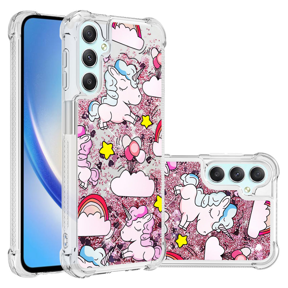 YB Quicksand Series-2 for Samsung Galaxy A24 4G Pattern Printing TPU Phone Case Floating Liquid Cover YB Quicksand Series-2 for Samsung Galaxy A24 4G Pattern Printing TPU Phone Case Floating Liquid Cover